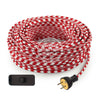 Red Houndstooth Rayon Re-Wire Kit with Switch - Vintage Electric Supply