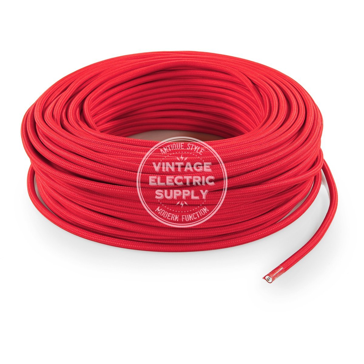 Red Rayon Electric Cable 18/3 - Vintage Electric Supply