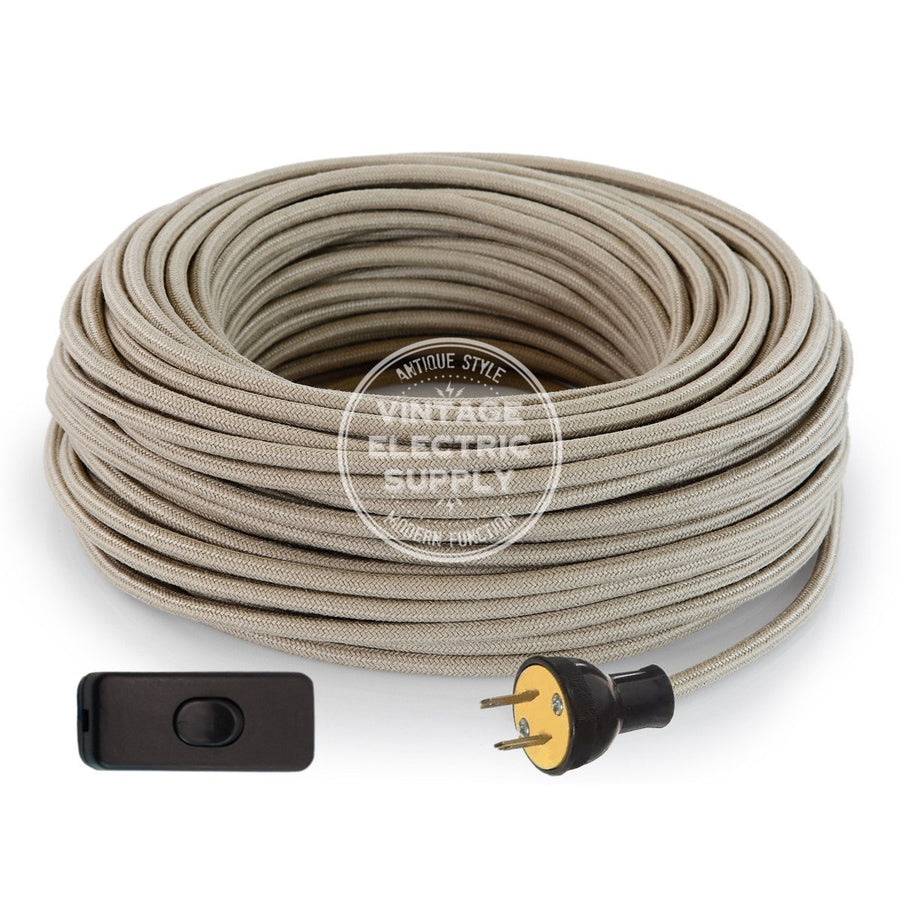 Sand Raw Yarn Re-Wire Kit with Switch - Vintage Electric Supply