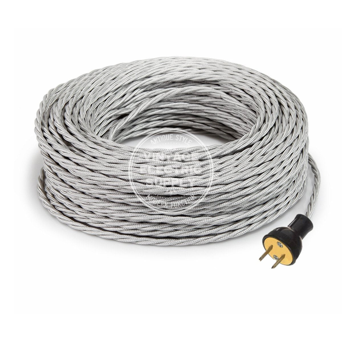 Silver Rayon Twisted Re-Wire Kit - Vintage Electric Supply