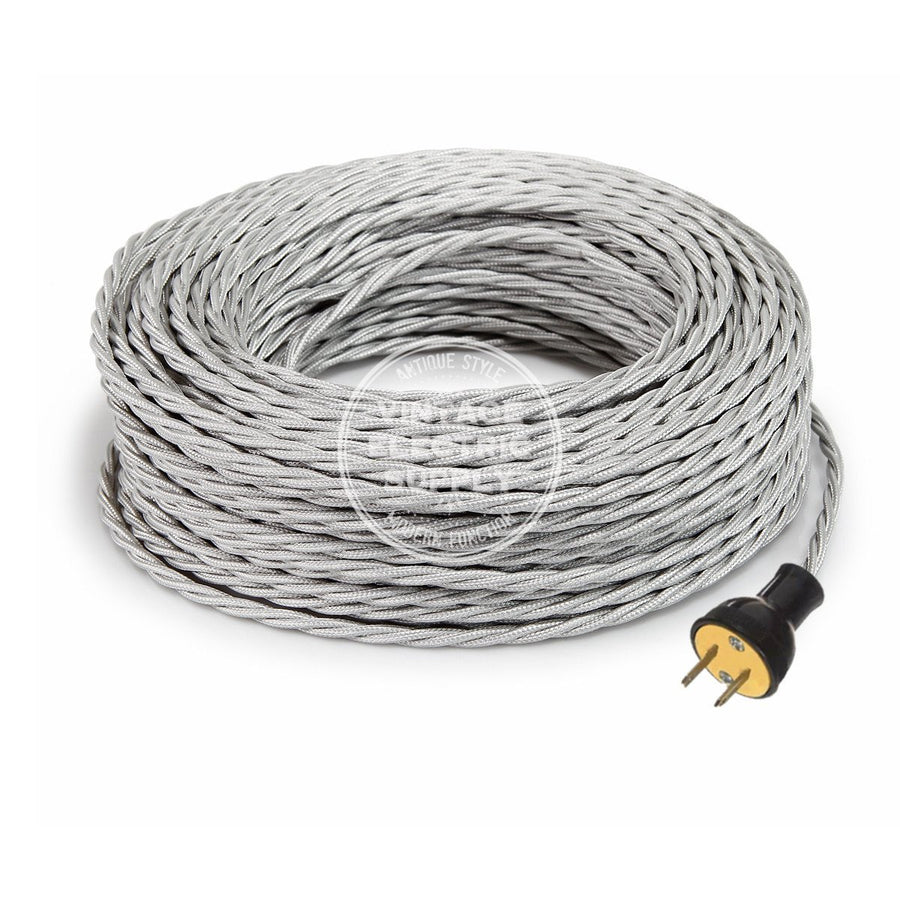 Silver Rayon Twisted Re-Wire Kit - Vintage Electric Supply