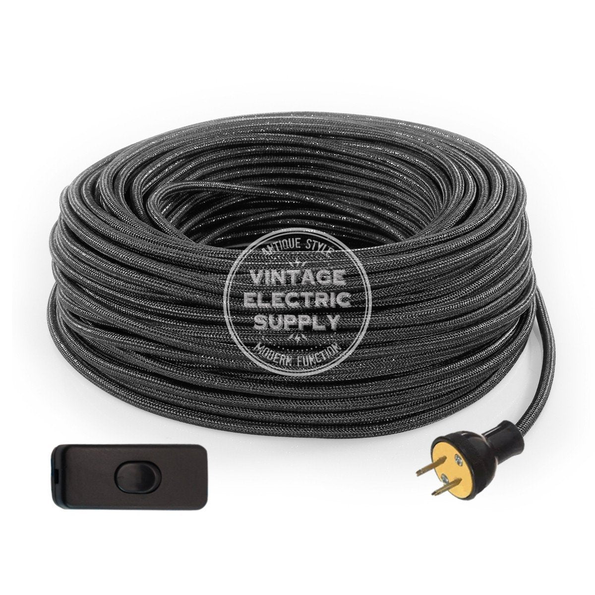 Steel Glitter Re-Wire Kit with Switch - Vintage Electric Supply