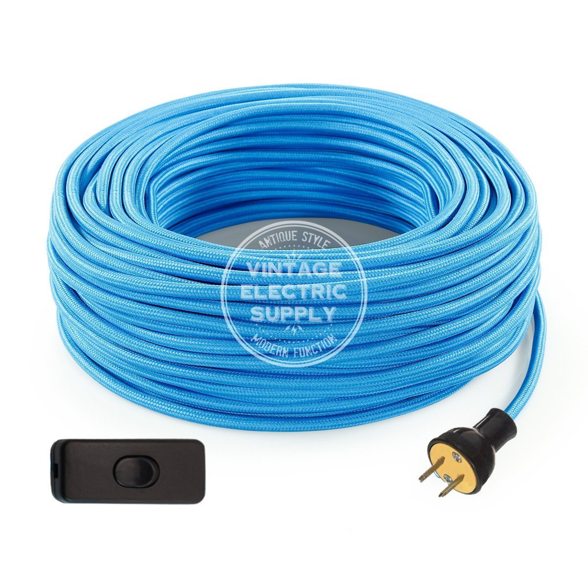 Turquoise Rayon Re-Wire Kit with Switch - Vintage Electric Supply