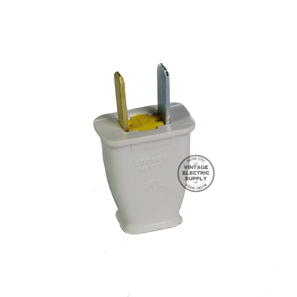 White Polarized Plug - Vintage Electric Supply