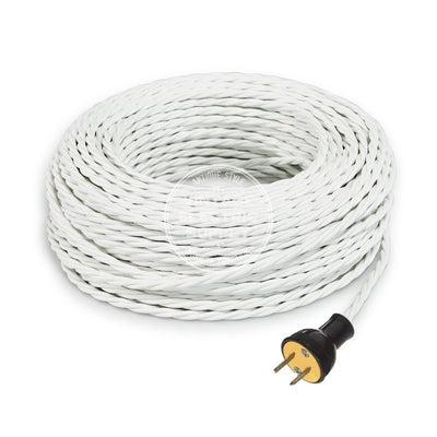 White Rayon Twisted Re-Wire Kit - Vintage Electric Supply