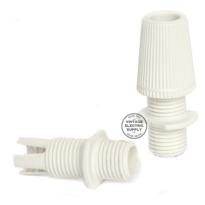 White Thermoplastic Socket with Screw Ring - Vintage Electric Supply