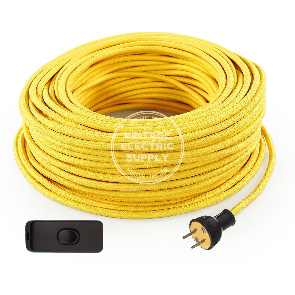 Yellow Rayon Re-Wire Kit with Switch - Vintage Electric Supply